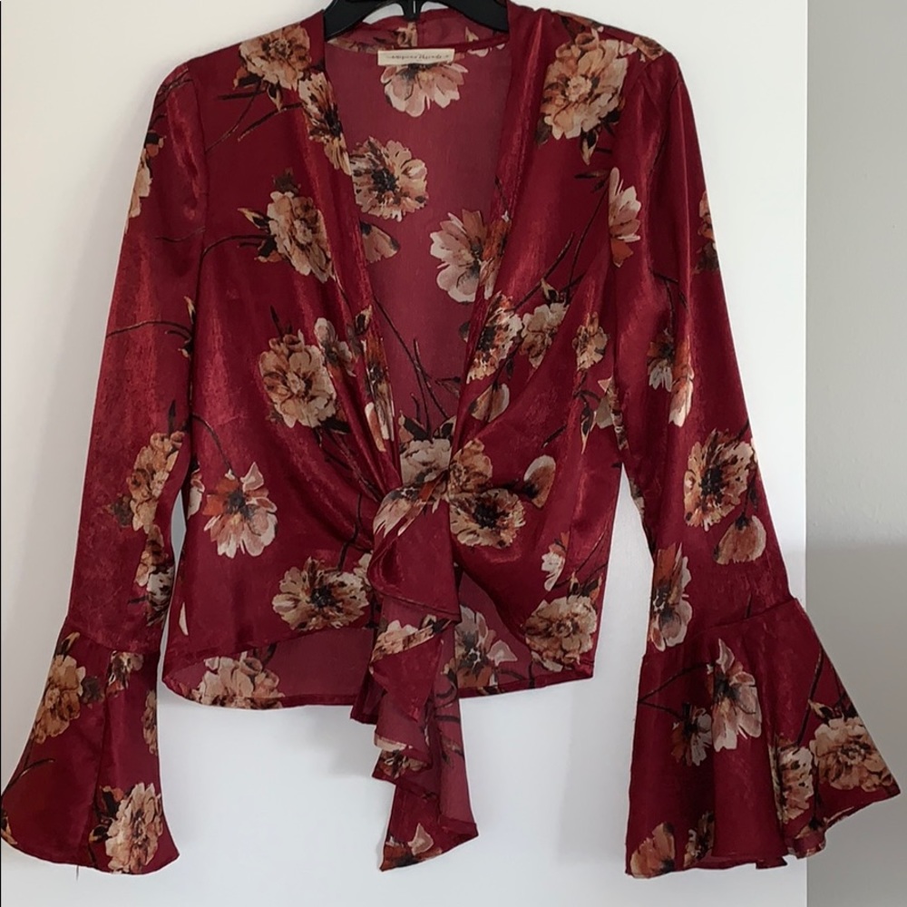 Red Floral Blouse